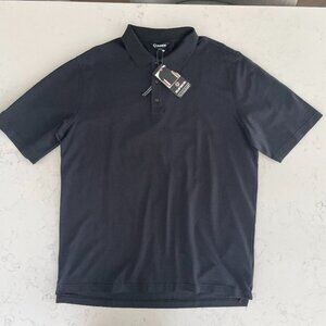 Sunice Classic Fit SS 3 Button 100% Cotton Mercerized Polo Shirt Black Sz XL NWT